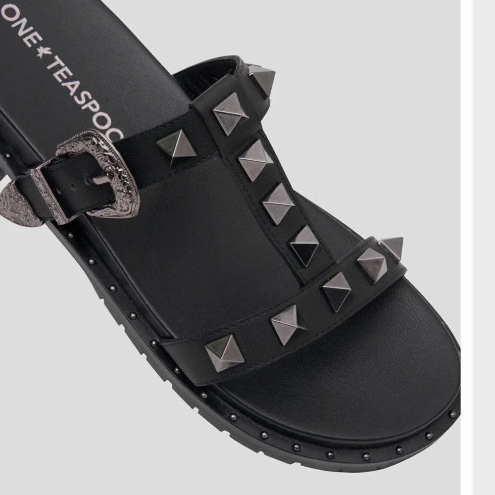 One Teaspoon Elise sandals black studded shoes slides free people NEW 42 11 - Picture 5 of 16